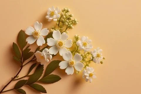 An apple-colored branch. The apple tree is in bloom. Close-up. Isolated in th Stock Illustration