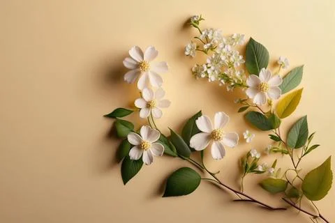 An apple-colored branch. The apple tree is in bloom. Close-up. Isolated in th Stock Illustration
