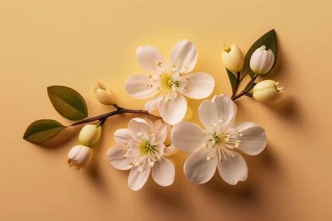 An apple-colored branch. The apple tree is in bloom. Close-up. Isolated in th Stock Illustration