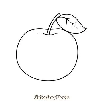 Apple coloring book vector illustration Stock Illustration