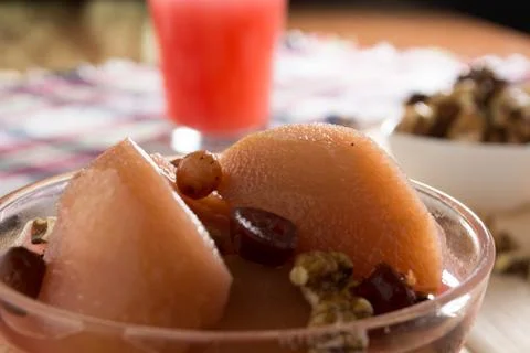 Apple compote with wallnuts Stock Photos