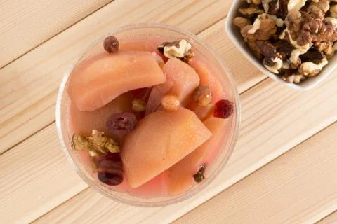 Apple compote with wallnuts Stock Photos