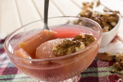 Apple compote with wallnuts Stock Photos