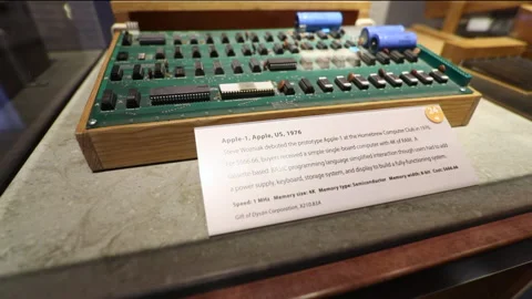 The Apple Computer 1 located in Computer History Museum Stock Footage