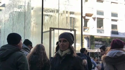 Apple Computer Store, Liberty Square, Milan, Italy Stock Footage 121643709