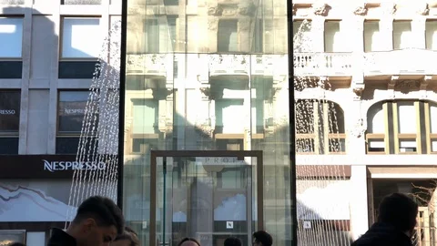 Apple Computer Store, Liberty Square, Milan, Italy Stock Footage 121644507