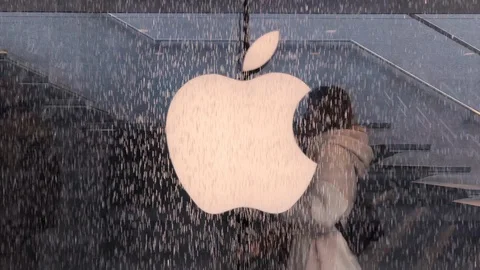 Apple Computer Store, Liberty Square, Milan, Italy Stock Footage 121648644