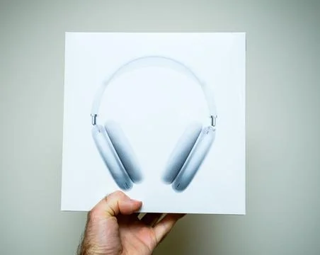 Apple Computers AirPods Max over-ear headphones with Adaptive EQ, Active Noise 写真素材