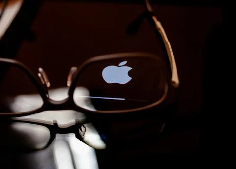Apple Computers logotype logo loading bar eyewear spectacles 写真素材