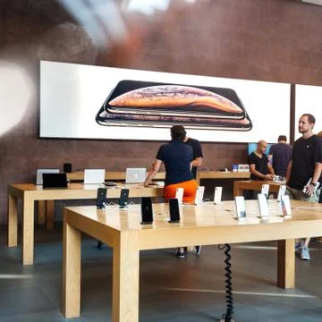 Apple Computers Store with iPhone Xs and Xs Max Stock Photos