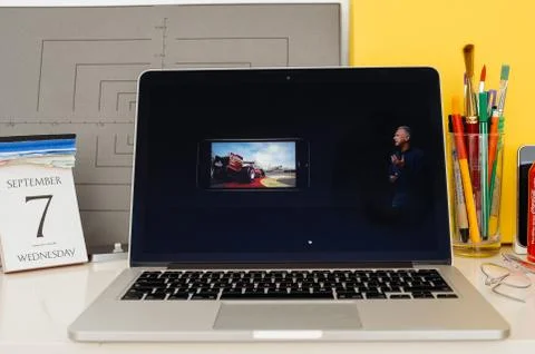 Apple Computers website showcasing A10 fusion chip Stockfoto's