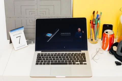 Apple Computers website showcasing A10 fusion chip Stockfoto's