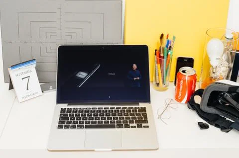 Apple Computers website showcasing Foto stock