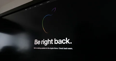 Apple computers website store under update before product launch Stock Footage 95253025