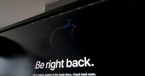 Apple computers website store under update before product launch Stock Footage 95253031