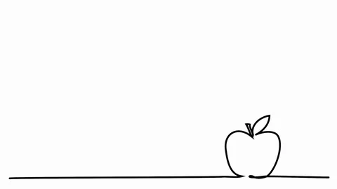 Apple - Continuous Line Self  Drawing Animation 스톡 동영상 102147936