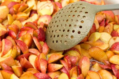 Apple cooked with sugar Stock Photos