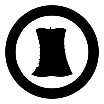 Apple core black icon in circle vector illustration Stock Illustration