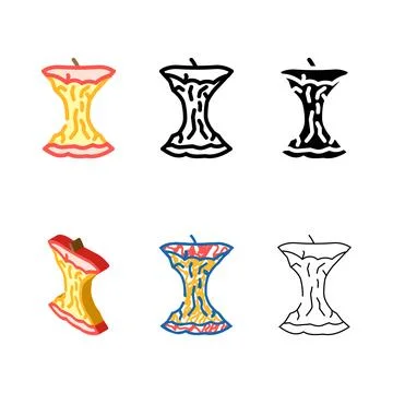 Apple core color icon vector variants Stock Illustration