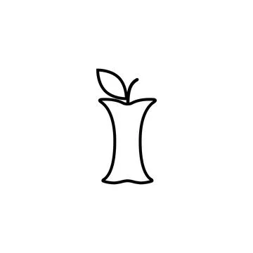 Apple core compost line icon, vector illustration Stock Illustration
