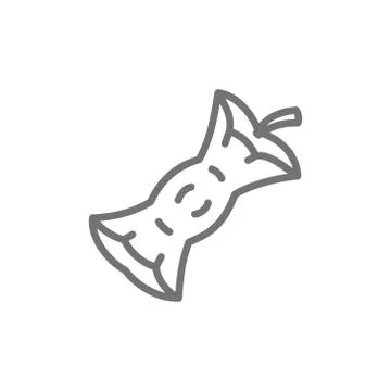 Apple core, fruit waste, garbage line icon. Stock Illustration