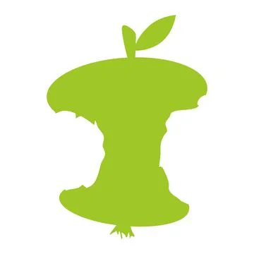 Apple core icon isolated on white background. Bitten apple symbol. Stock Illustration