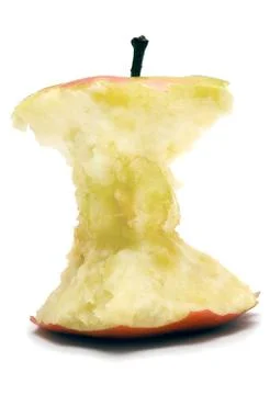 Apple Core Isolated on a White Background 스톡 사진