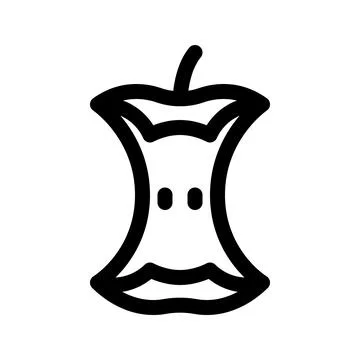 Apple core line icon. Vector graphics Stock Illustration