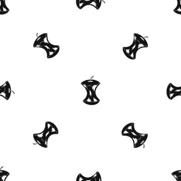 Apple core pattern seamless black 库存插图