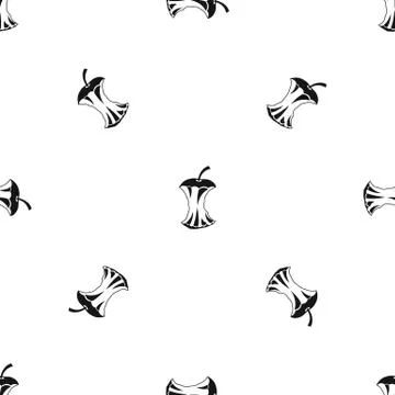 Apple core pattern seamless black 库存插图
