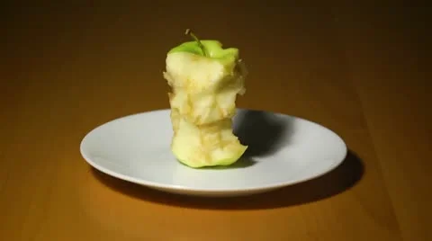 Apple core rotting - time lapse Stock Footage 21932656