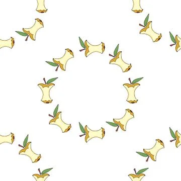 Apple core on white background. 库存插图