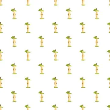 Apple cores forming a seamless repeating pattern Stock Illustration