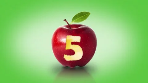 Apple Countdown with green background Stock Footage 249606936