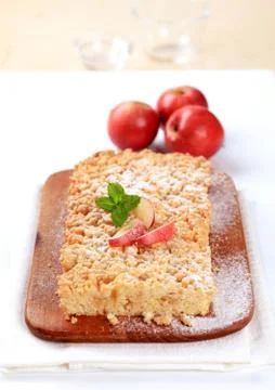 Apple crumb cake Stock Photos