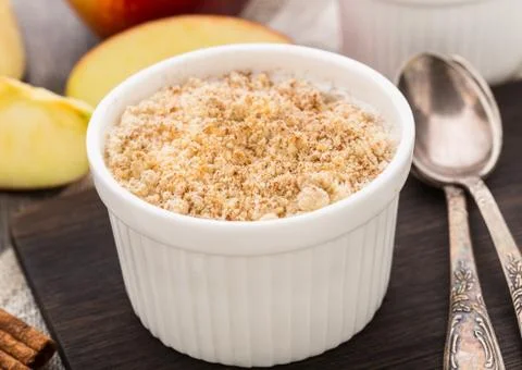 Apple crumble dessert Stock Photos