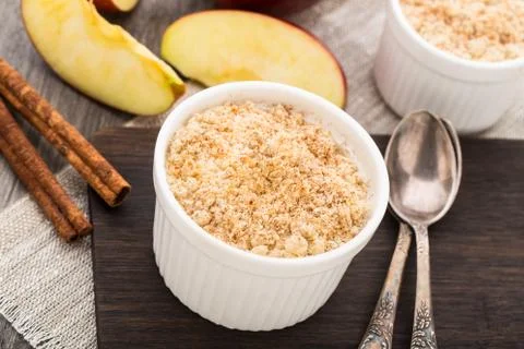 Apple crumble dessert Stock Photos