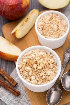 Apple crumble dessert Stock Photos