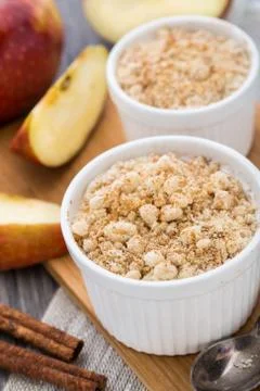 Apple crumble dessert Stock Photos