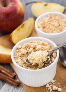Apple crumble dessert Stock Photos