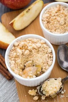 Apple crumble dessert Stock Photos