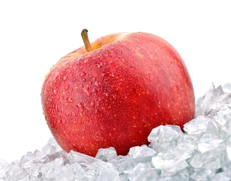 Apple on crushed ice Stock Photos