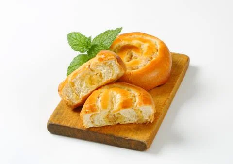 Apple Custard Rolls Stock Photos