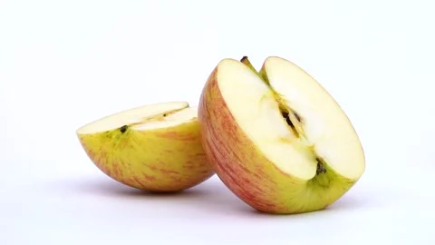 Apple cut in half. Stock Footage 314406448