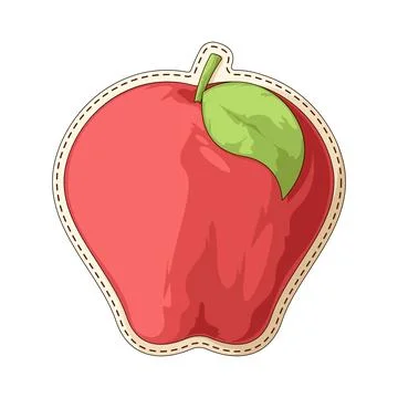 Apple cutout illustration Stock Illustration