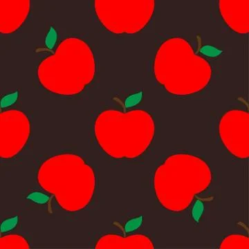 Apple dark seamless pattern background Stock Illustration