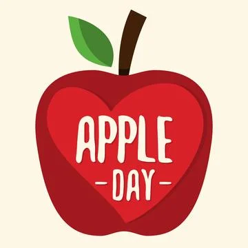 Apple day letter creative background design Stock Illustration