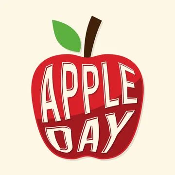 Apple day typography letter creative design template Illustrazione stock