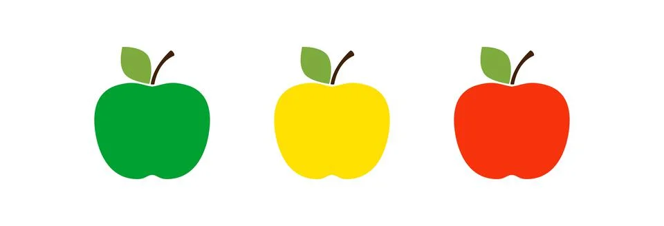 An apple of different colors. Stock Illustration