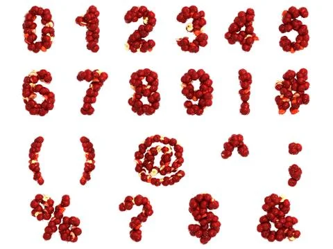 Apple digits on white background Stock Illustration